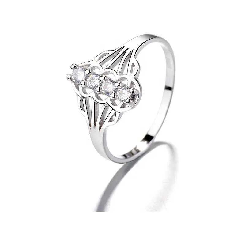 MAJYA Strieborný prsteň so štyrmi zirkónmi PAOLA 10049/6 64581401