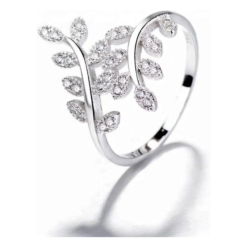 MAJYA Strieborný prsteň z vetvičiek zirkónový KESIA 10058/6 64581372