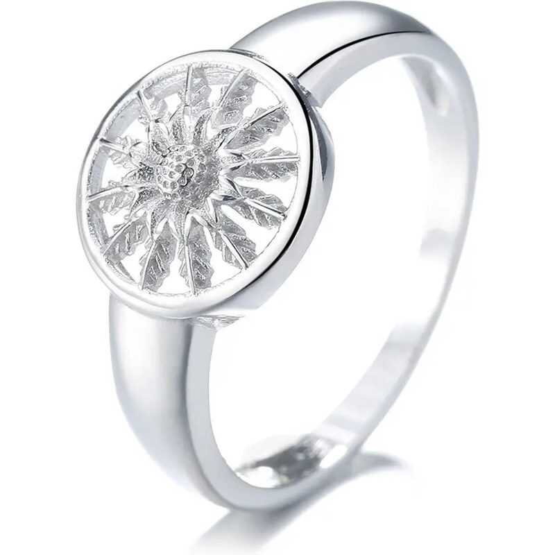 MAJYA Strieborný prsteň kvetinový motív v kruhu BEATRICE 10059/6 64581373