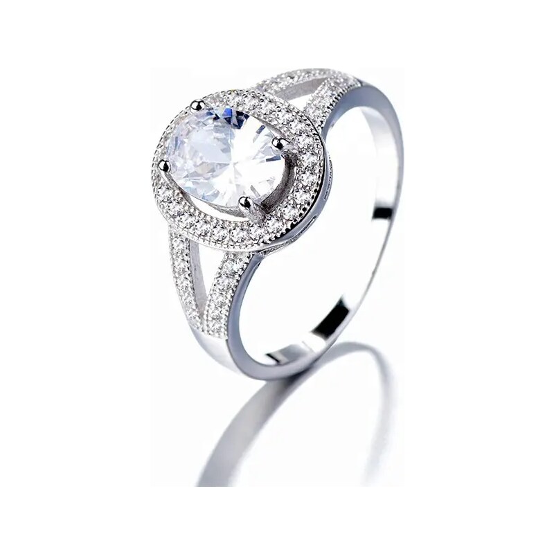 MAJYA Strieborný prsteň MARINA číry kameň vysadený zirkónmi 10070/6 64581380