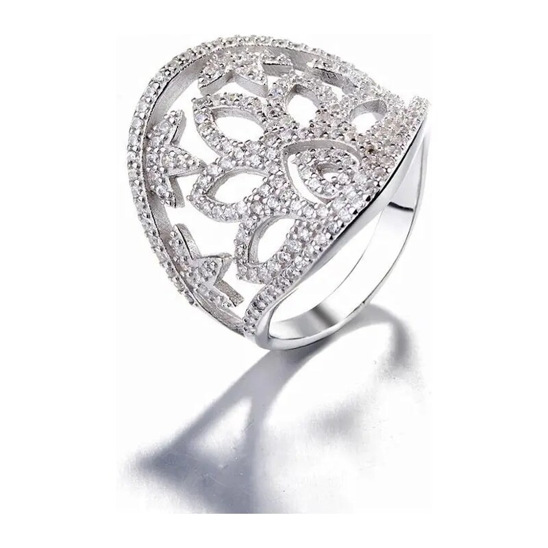 MAJYA Strieborný prsteň LUANA v tvare korunky so zirkónmi 10071/8 64581381