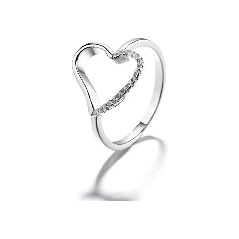MAJYA Strieborný prsteň srdca ADELIA so zirkónmi 10087/6 64581412