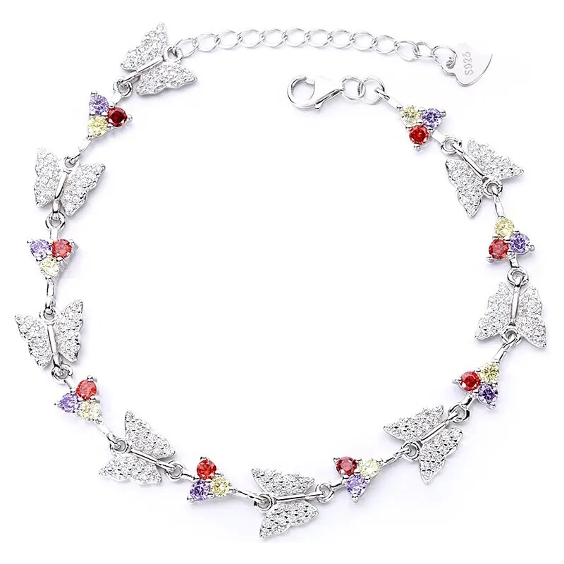 MAJYA Strieborný náramok OLIVIA s motýlikmi 10093 64581182