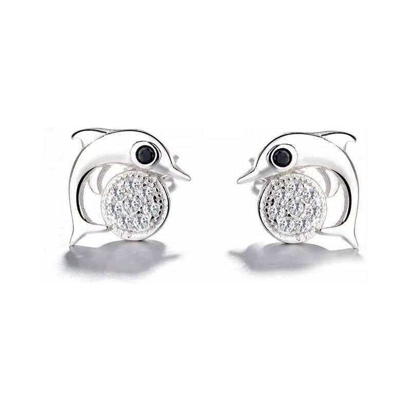 MAJYA Strieborné náušnice DELFÍN 10149 64581632