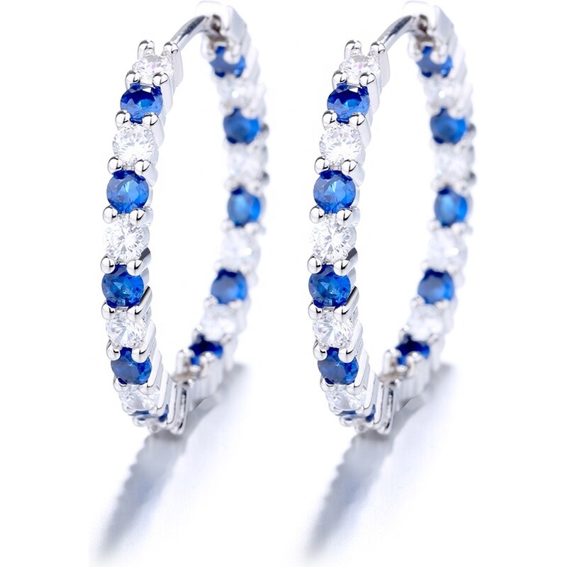 MAJYA Strieborné náušnice JULIE číre a modré zirkóny 10162 64581644