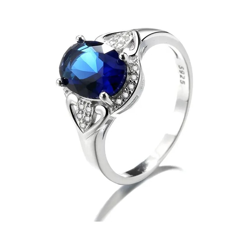 MAJYA Strieborný prsteň SAFÍR 10195/6 64581421