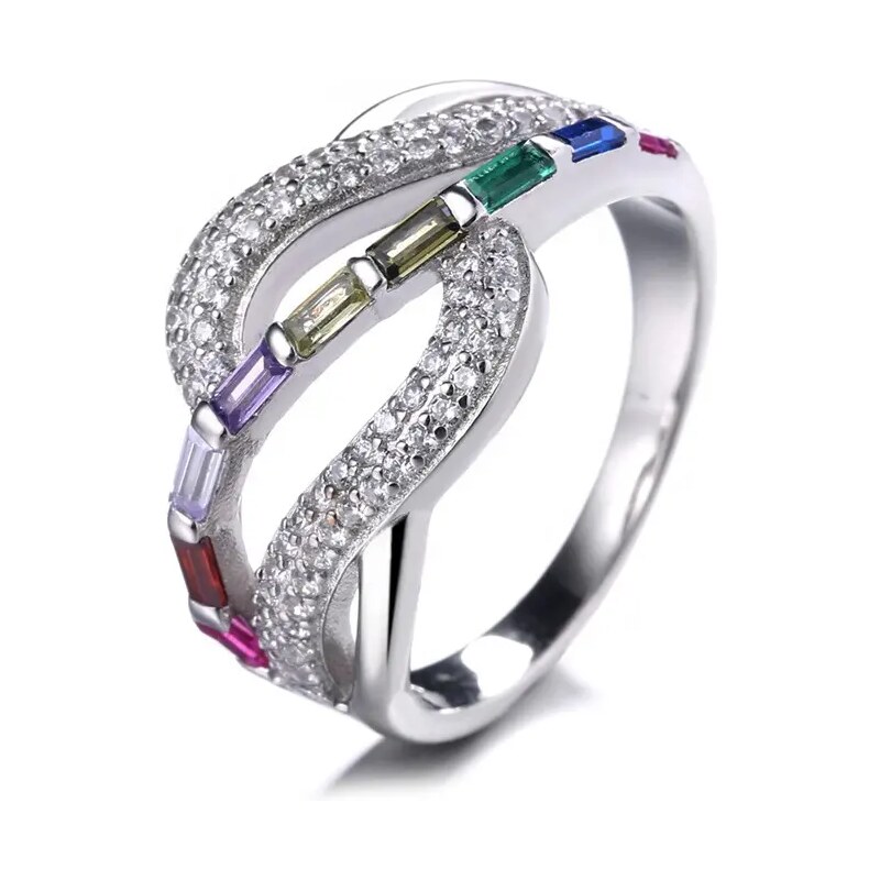 MAJYA Strieborný prsteň RAINBOW 10199/7 64581426