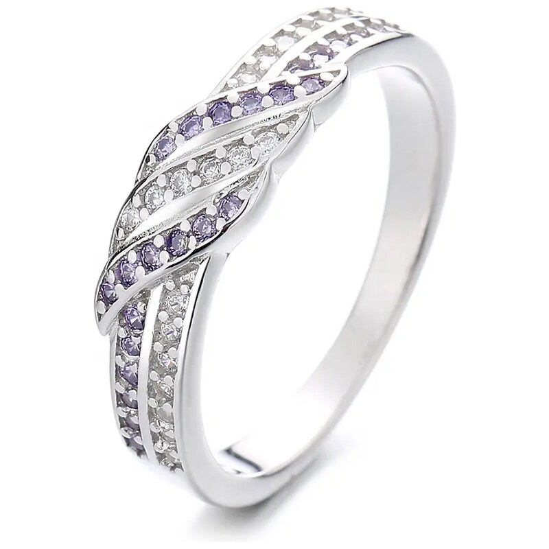 MAJYA Strieborný dvojradový prsteň KAYLA 10213/6 64581436