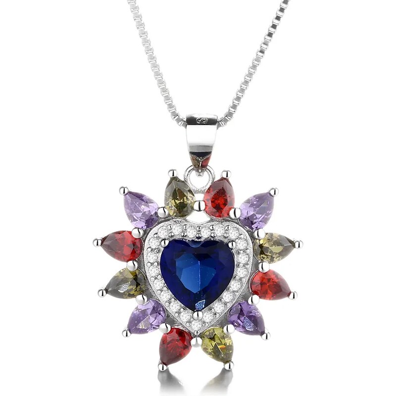 MAJYA Strieborný prívesok s retiazkou BRENDA s farebnými zirkónmi 64581686