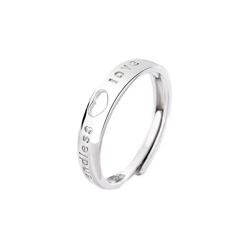 MAJYA Strieborný nastaviteľný prsteň so srdcom ENDLESS LOVE 10348 64581476