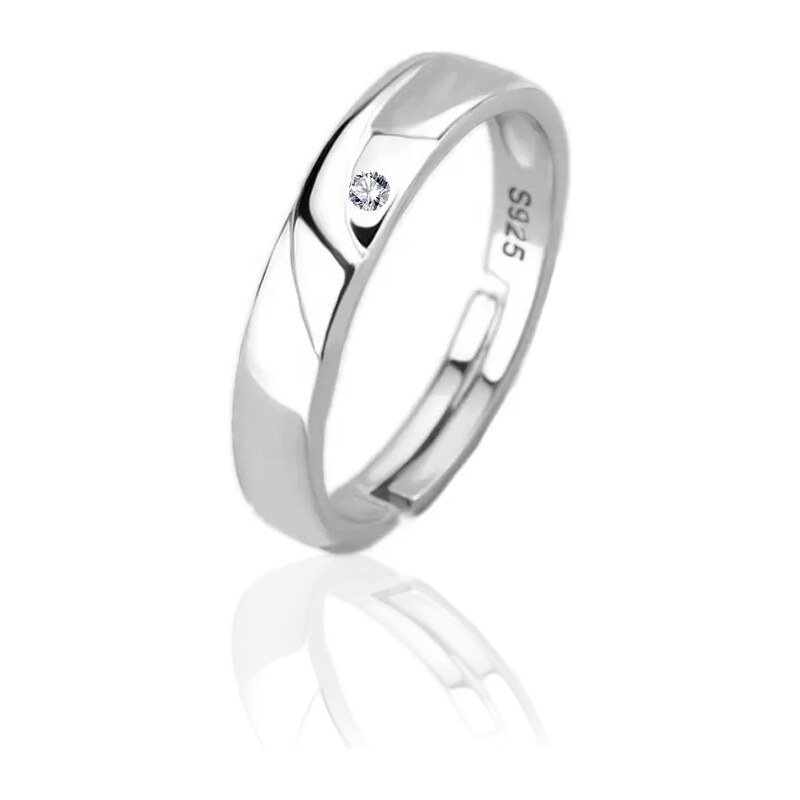 MAJYA Strieborný nastaviteľný prsteň s kamienkom LUCIUS 10360 64581471