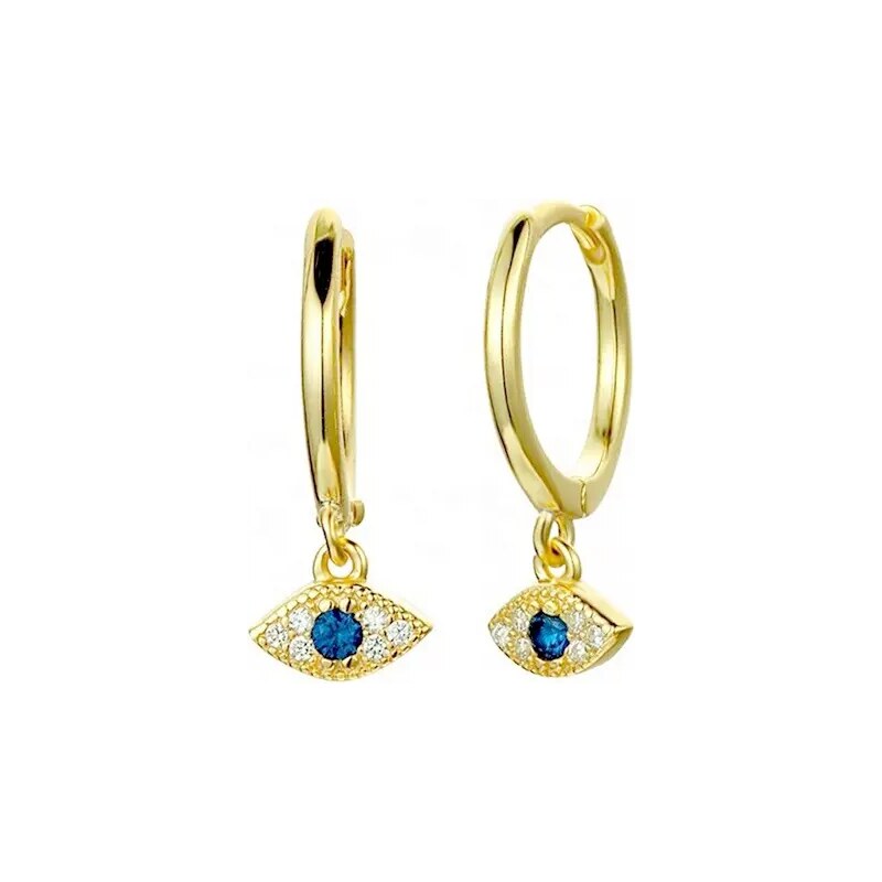 MAJYA Strieborné náušnice BLUE EYE pozlátené 10370 64581509