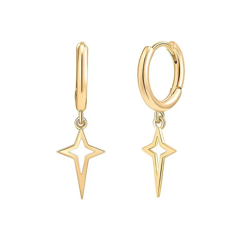 MAJYA Strieborné náušnice STAR pozlátené 10378 64581736