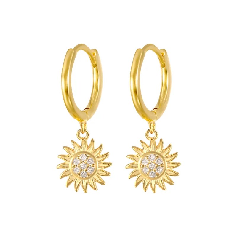 MAJYA Strieborné náušnice SLNEČNICE pozlátené 10405 64581532