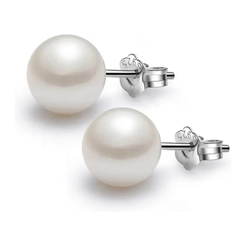 MAJYA Strieborné náušnice IVONA II | Biela perla 10469 64581779