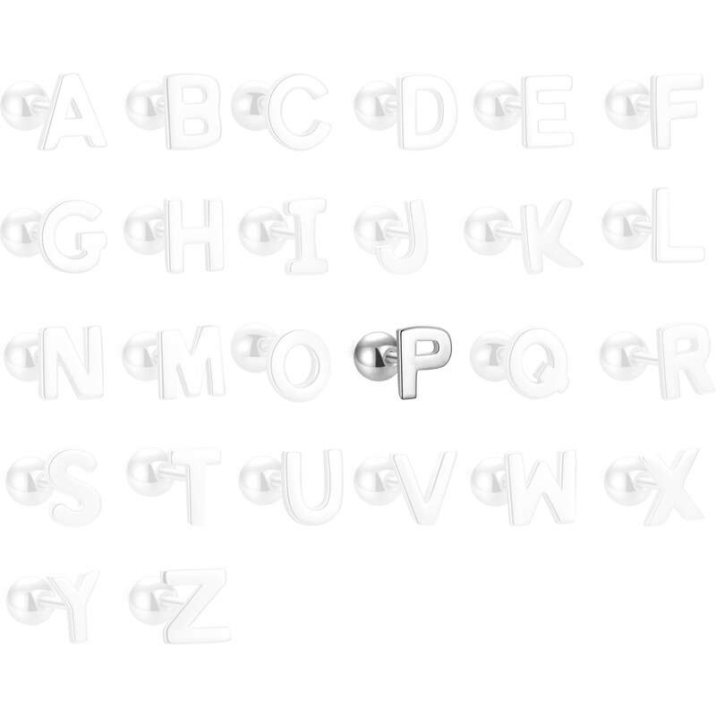 MAJYA Strieborné náušnice PÍSMENO P 10417 64581743