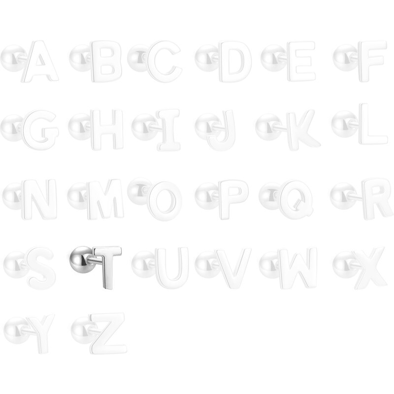 MAJYA Strieborné náušnice PÍSMENO T 10419 64581745