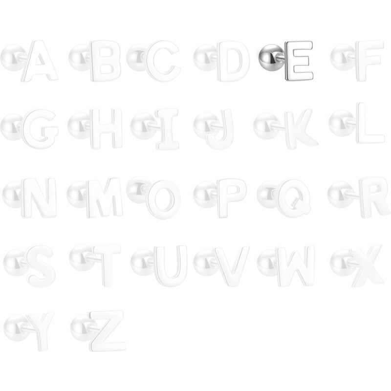 MAJYA Strieborné náušnice PÍSMENO E 10421 64581746