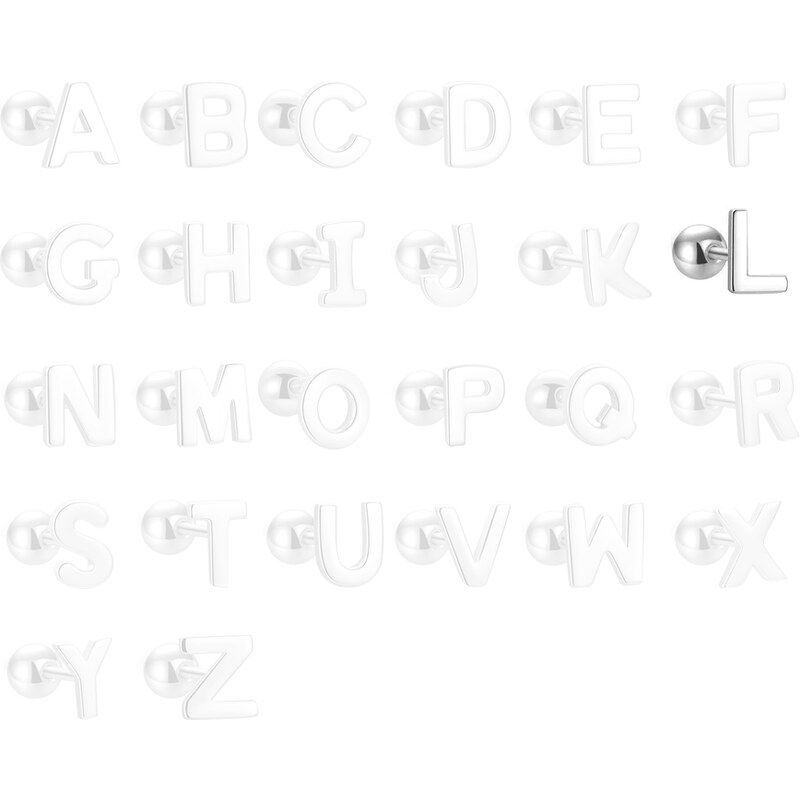 MAJYA Strieborné náušnice PÍSMENO L 10424 64581750