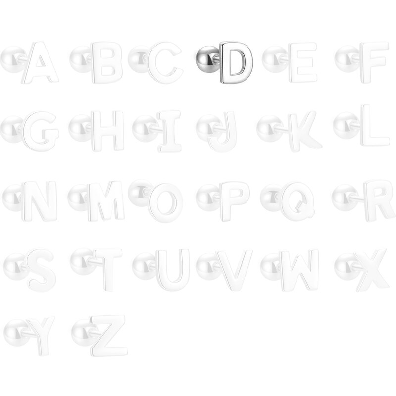 MAJYA Strieborné náušnice PÍSMENO D 10426 64581752