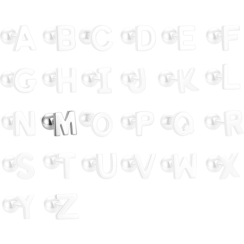 MAJYA Strieborné náušnice PÍSMENO M 10429 64581755