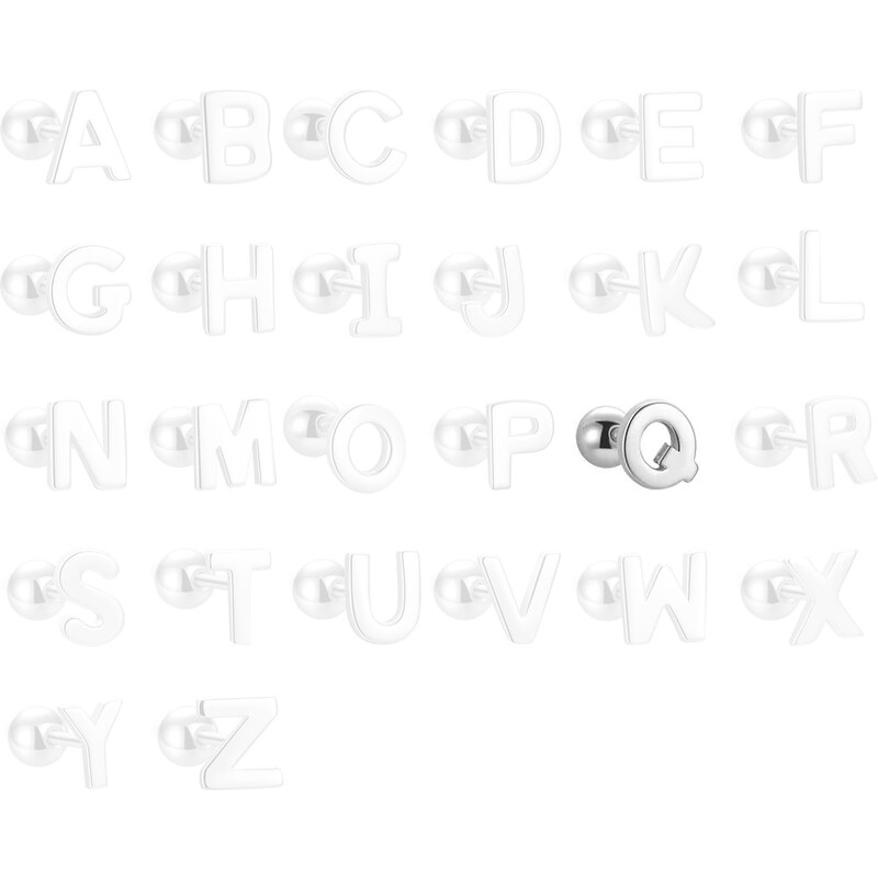 MAJYA Strieborné náušnice PÍSMENO Q 10431 64581757