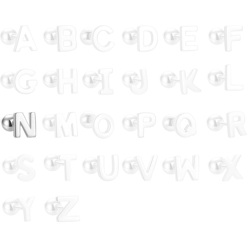 MAJYA Strieborné náušnice PÍSMENO N 10511 64581807