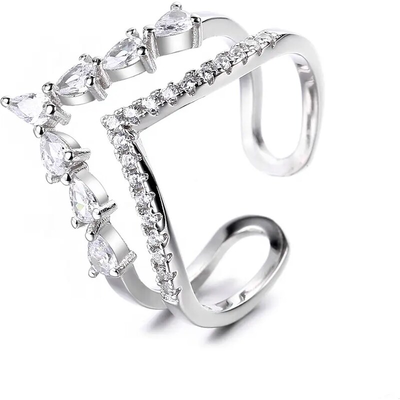 MAJYA Strieborný nastaviteľný prsteň KAREN 10202 64581558