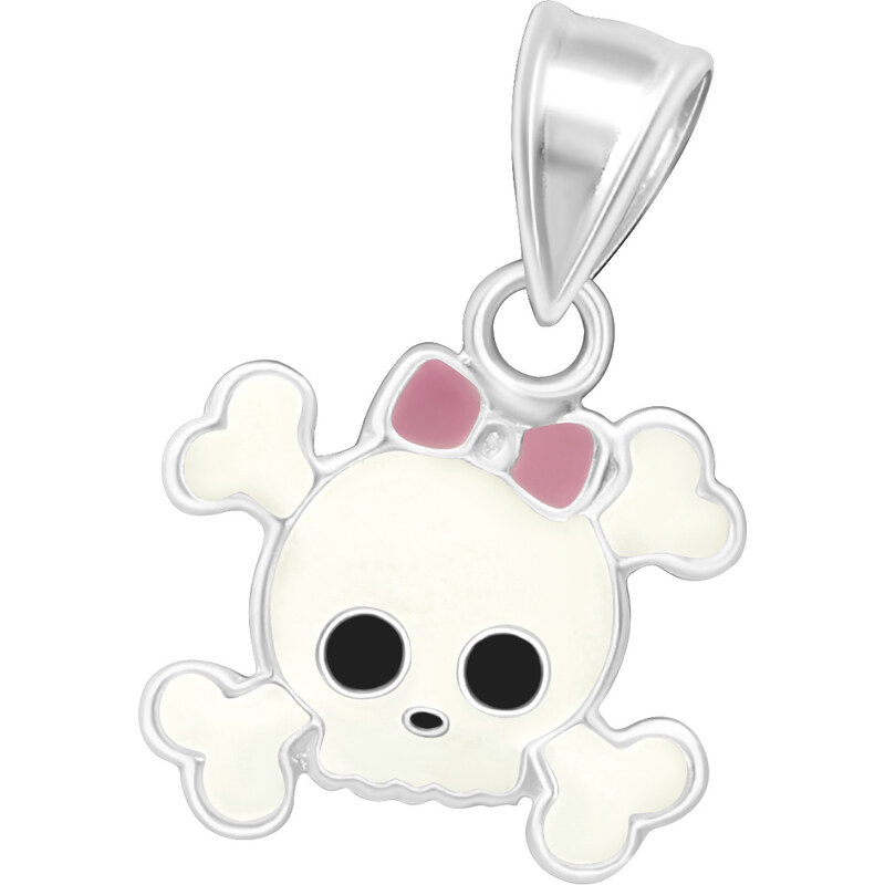 MAJYA Strieborný prívesok LEBKA s mašličkou 10574 64581247