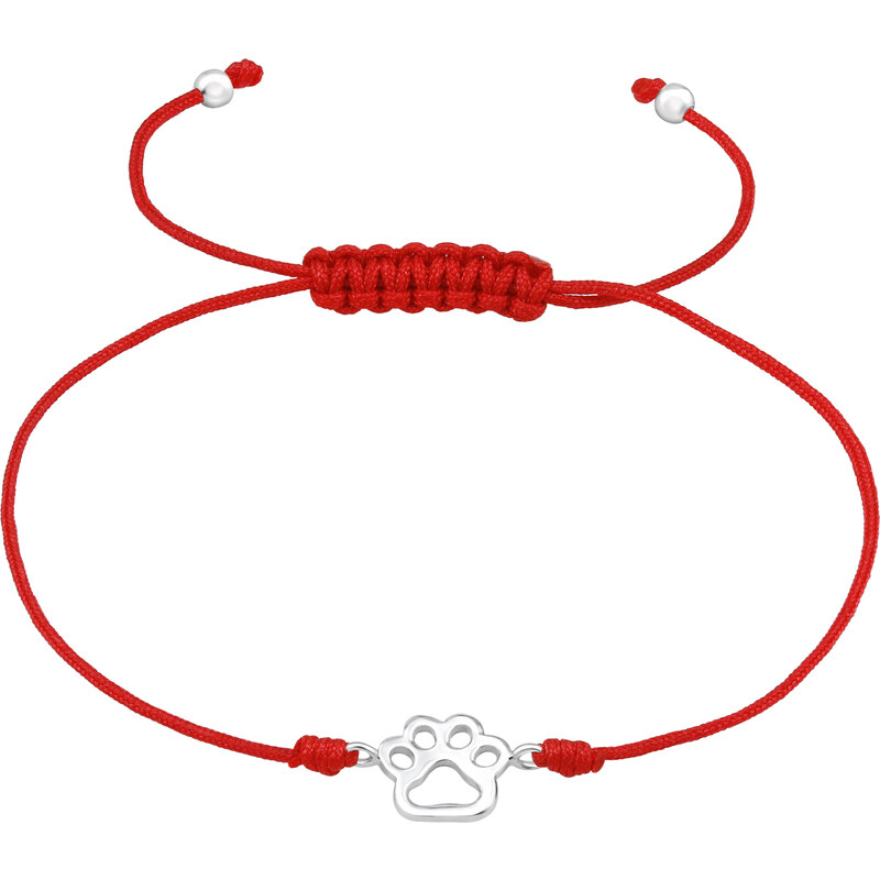 MAJYA Náramok červený s príveskom TLAPKA 10581 64581147