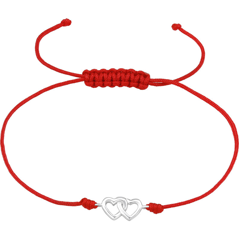 MAJYA Náramok červený s príveskom SPOJENÁ SRDCA 10586 64581152