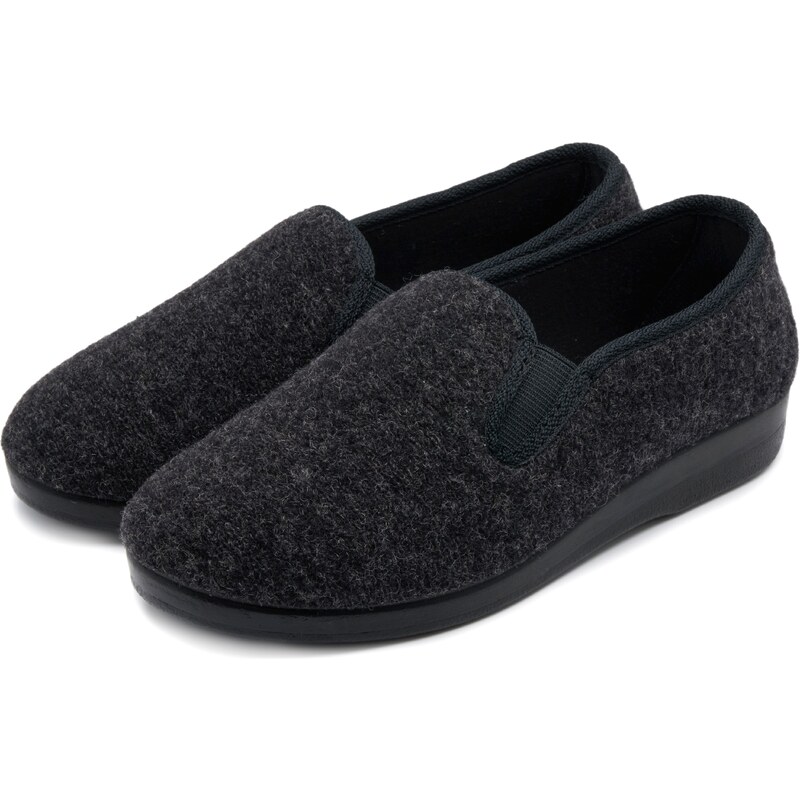 Vlnka Papuče z vlneného filcu tmavo sivá veľkosti obuvi - dospelí 45 67713935