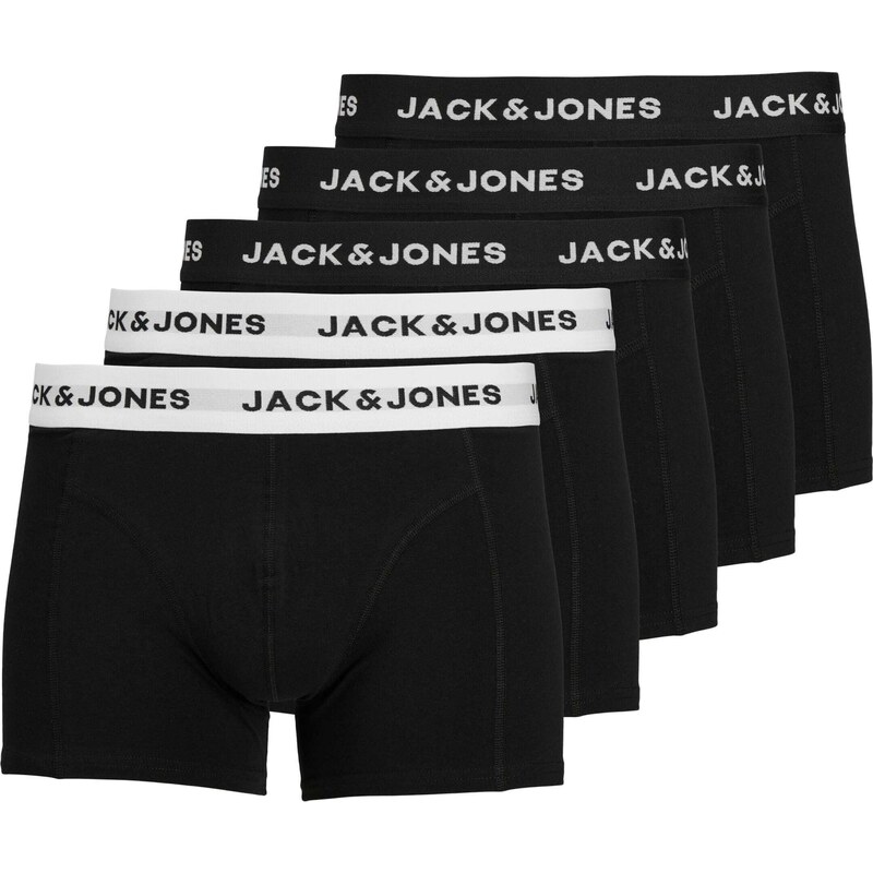 JACK & JONES Boxerky Solid čierna / biela 46484332