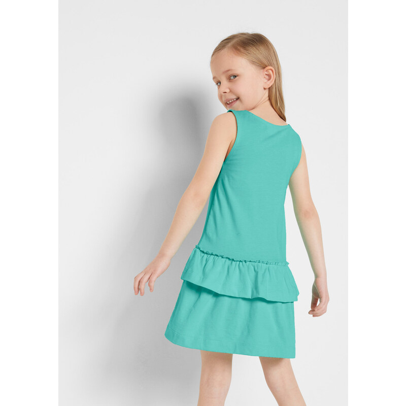 bonprix Dievčenské džersejové šaty z bio bavlny, farba zelená