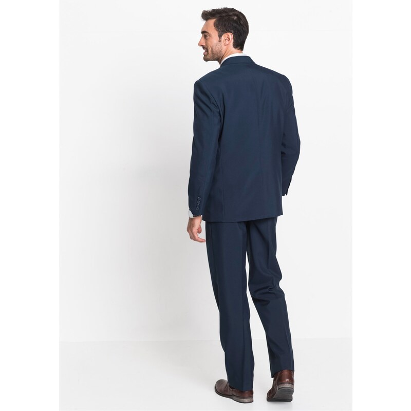 bonprix Oblek z recyklovaného polyesteru (2 dielny): sako a nohavice, farba modrá, rozm. 56