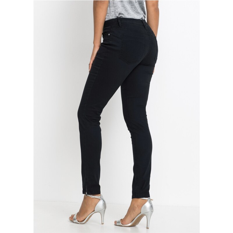 bonprix Strečové džínsy, krátka dĺžka, farba čierna