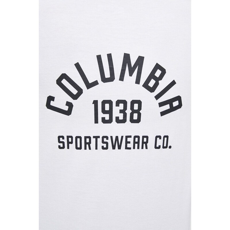 Bavlnené tričko s dlhým rukávom Columbia béžová farba