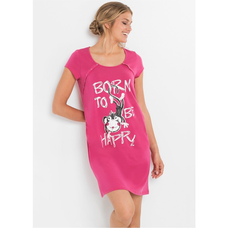 bonprix Materská nočná košeľa s bavlnou, farba ružová, rozm. 36/38