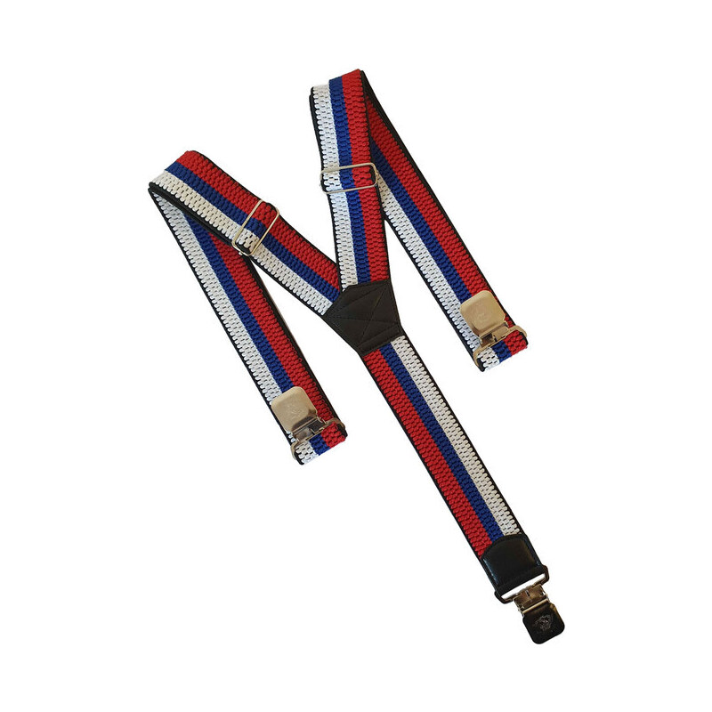 O&T Natur traky na nohavice clip, biela-modrá-červená