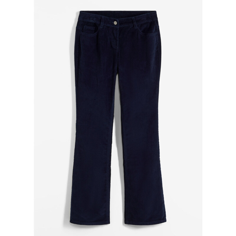 bonprix Strečové kordové nohavice, rozšírené, farba modrá 67474817
