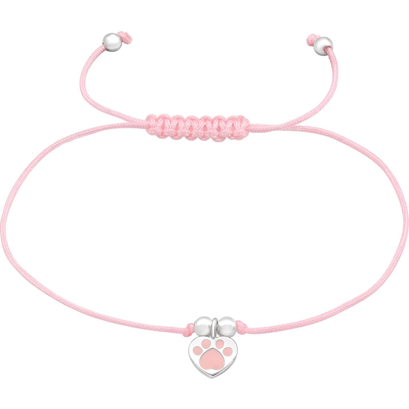 MAJYA Náramok ružový s príveskom TLAPKA v SRDCI 10621 64581156