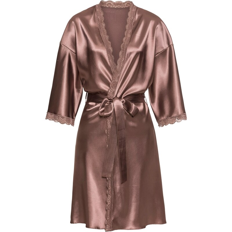 bonprix Saténové kimono, farba hnedá 46547414