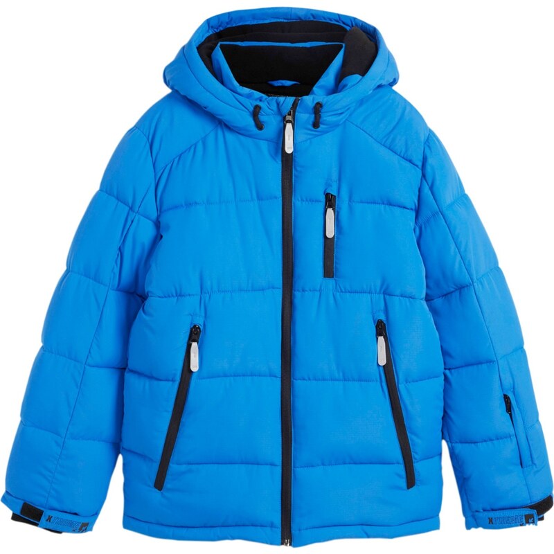 bonprix Teplá zimná bunda s podšívkou a kapucňou, farba modrá 46386039