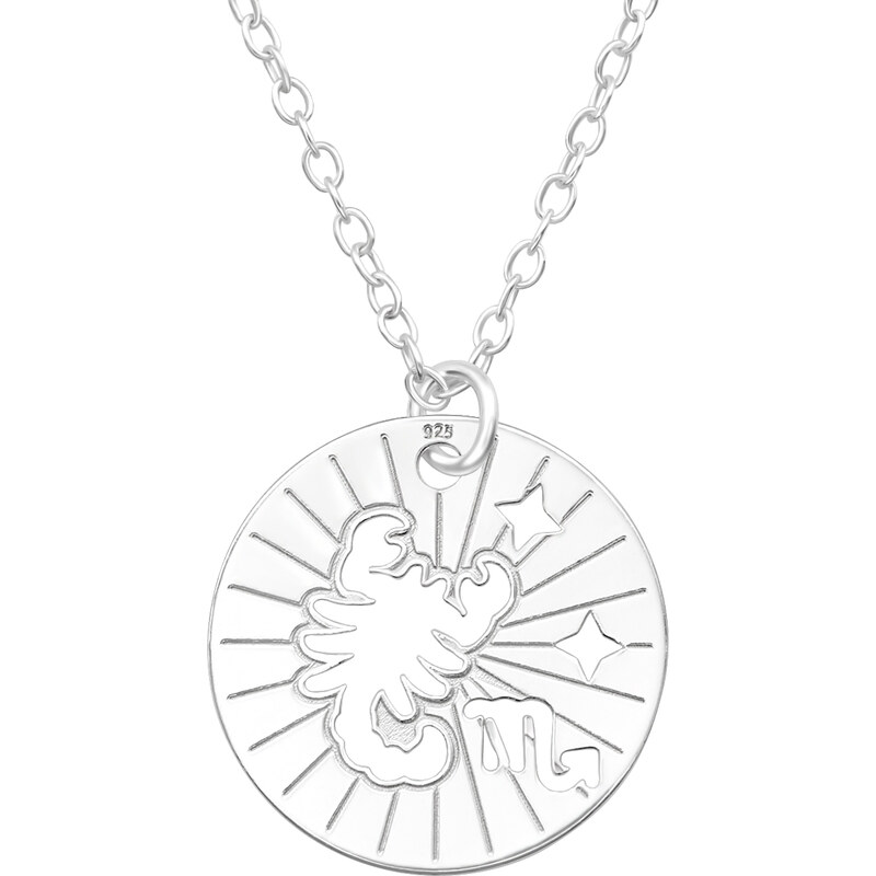 MAJYA Strieborný prívesok s retiazkou Škorpión v kruhu 10619 64581274