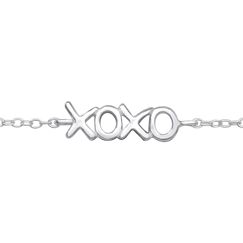 MAJYA Strieborný náramok s príveskom XOXO 10640 64581164