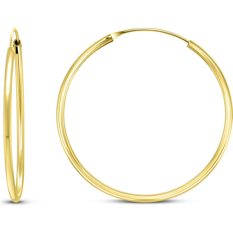 Brilio Silver Nadčasové pozlátené kruhové náušnice EA020Y 2 cm 66900421