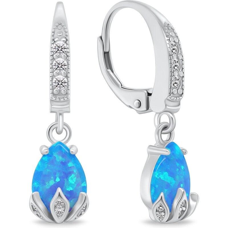 Brilio Silver Pôvabné strieborné náušnice s opálmi EA929WB 66583731