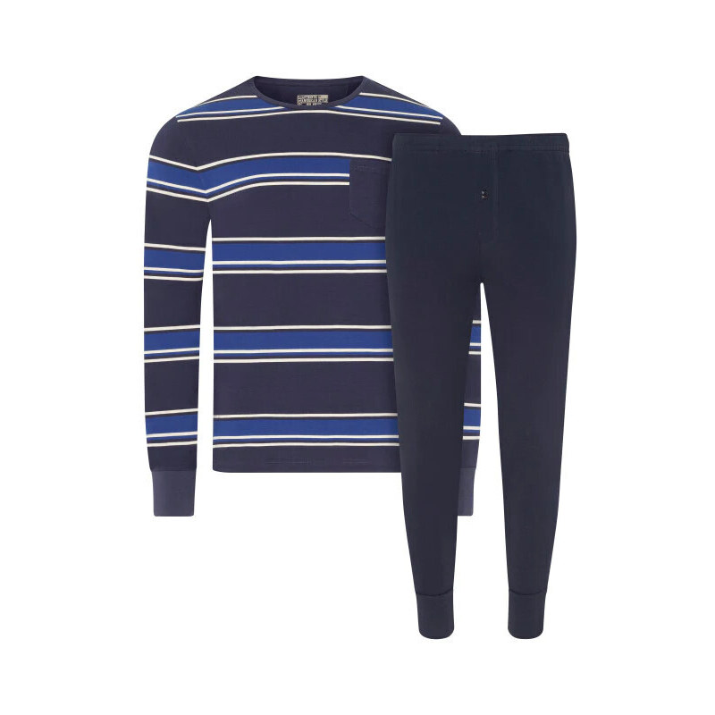 Pánske pyžamo 500008 460 tm. modré s prúžkom - Jockey 49775467