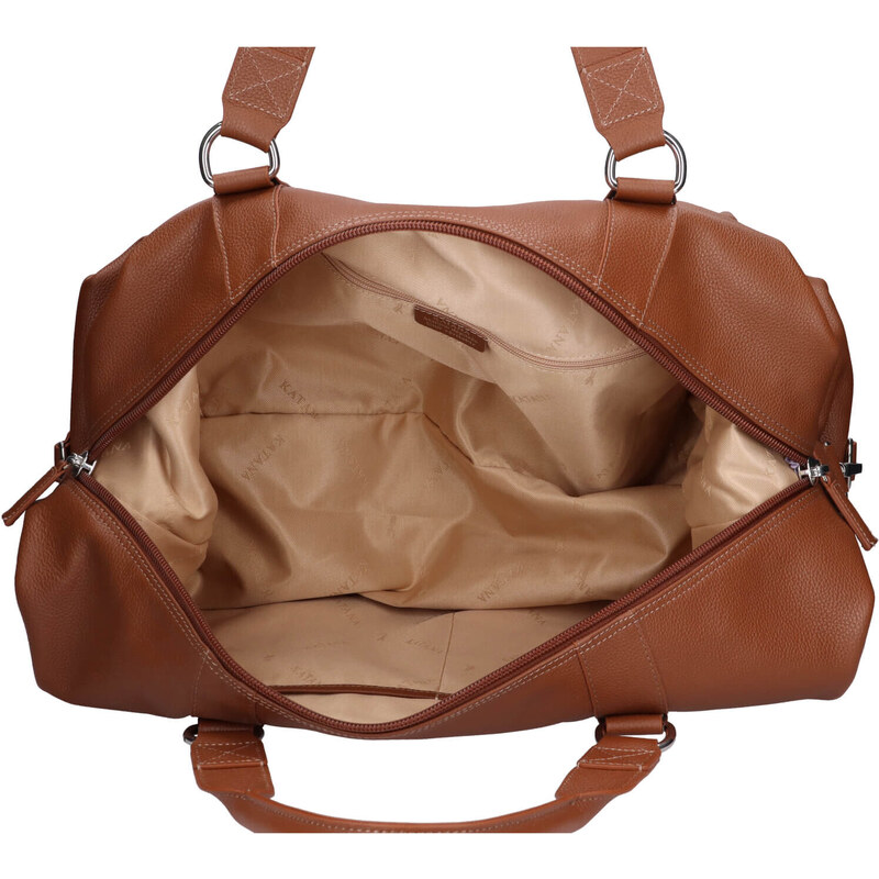 Cestovná kožená taška Katana Trev - hnedá