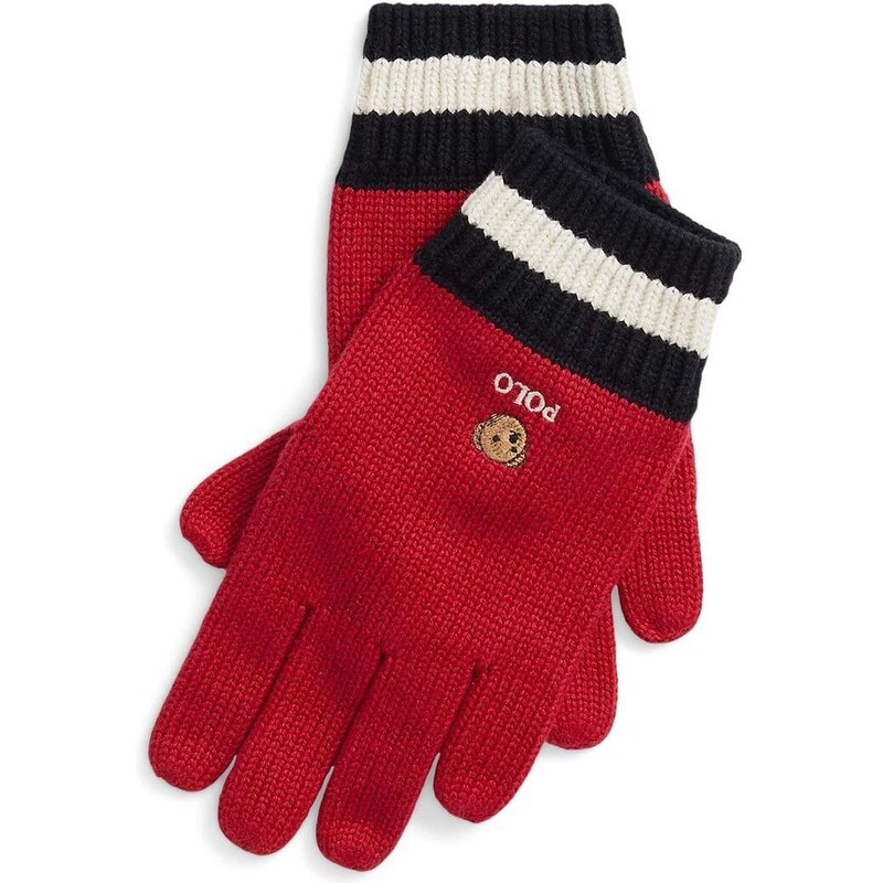 Detské rukavice Polo Ralph Lauren červená farba